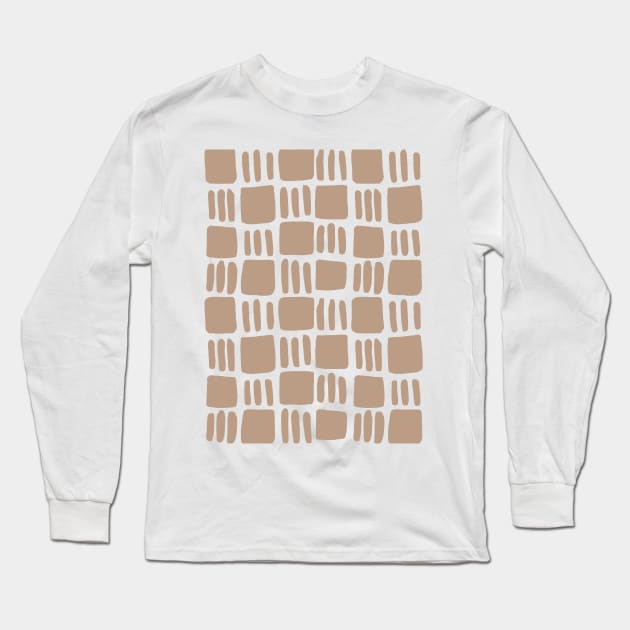 Abstract squares - sand Long Sleeve T-Shirt by wackapacka